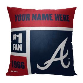 [Personalization Only] OFFICIAL NHL Colorblock Pillow - Atlanta Braves