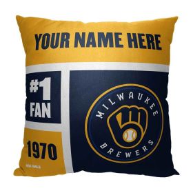 [Personalization Only] OFFICIAL MLB Colorblock Pillow - Milwaukee Brewers