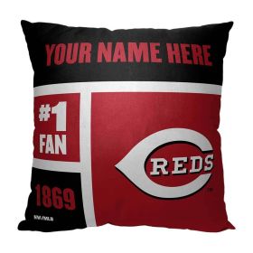 [Personalization Only] Cincinnati Reds Colorblock Personalized Pillow