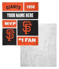 [Personalization Only] SF Giants Colorblock Personalized Silk Touch Sherpa Throw Blanket