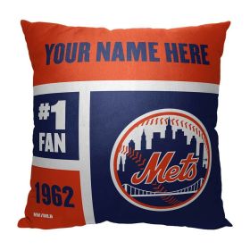 [Personalization Only] New York Mets Colorblock Personalized Pillow