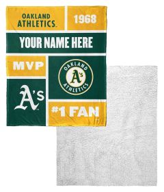 [Personalization Only] Athletics Colorblock Personalized Silk Touch Sherpa Throw Blanket