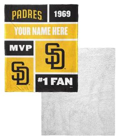 [Personalization Only] Padres Colorblock Personalized Silk Touch Sherpa Throw Blanket