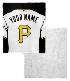 [Personalization Only] Pirates OFFICIAL MLB Jersey Personalized Silk Touch Sherpa Throw Blanket, 50" X 60"
