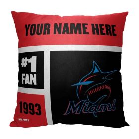 [Personalization Only] Miami Marlins Colorblock Personalized Pillow