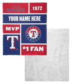 [Personalization Only] Rangers Colorblock Personalized Silk Touch Sherpa Throw Blanket