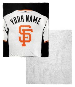 [Personalization Only] SF Giants OFFICIAL MLB Jersey Personalized Silk Touch Sherpa Throw Blanket, 50" X 60"