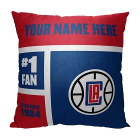 [Personalization Only] Los Angeles Clippers Colorblock Personalized Pillow