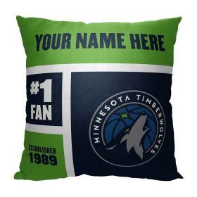 [Personalization Only] Minnesota Timberwolves Colorblock Personalized Pillow
