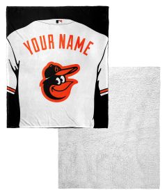 [Personalization Only] Orioles OFFICIAL MLB Jersey Personalized Silk Touch Sherpa Throw Blanket, 50" X 60"