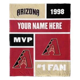 [Personalization Only] Diamondbacks Colorblock Personalized Silk Throw