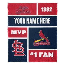 [Personalization Only] Cardinals Colorblock Personalized Silk Throw