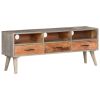 TV Stand Gray 51.2"x13.8"x20.1" Solid Rough Mango Wood