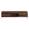 ACME Raceloma TV stand , LED, Walnut & Chrome Finish 91997