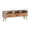 TV Stand Gray 51.2"x13.8"x20.1" Solid Rough Mango Wood