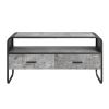 ACME Raziela TV Stand, Concrete Gray & Black Finish LV01143