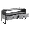 ACME Raziela TV Stand, Concrete Gray & Black Finish LV01143