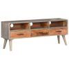 TV Stand Gray 51.2"x13.8"x20.1" Solid Rough Mango Wood