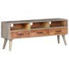 TV Stand Gray 51.2"x13.8"x20.1" Solid Rough Mango Wood
