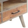 TV Stand Gray 51.2"x13.8"x20.1" Solid Rough Mango Wood