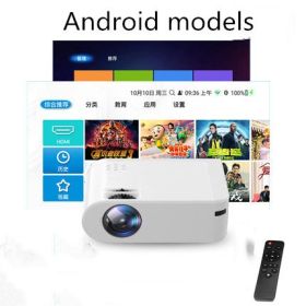 Home Office HD Mobile Wifi Wireless Projector (Option: White-Android-US)