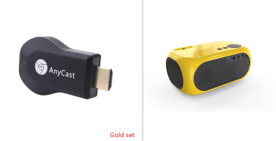 M24 Micro Mini Projector Led Portable Hd 1080p (Option: Gold set-US)